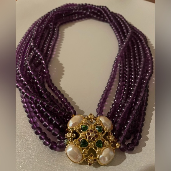 Vintage Elizabeth Taylor "Forever Violet" Statement Necklace 1994 Collection - Picture 13 of 16
